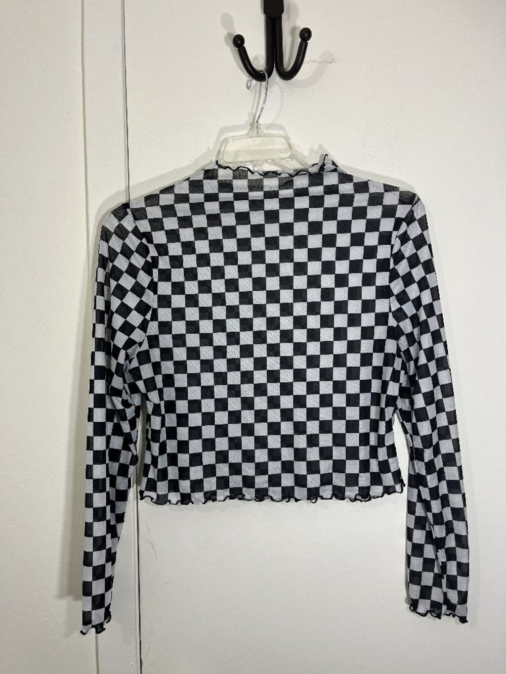 Checker mess crop top